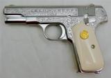 Colt 1903,32auto,Master engraved,refinished nickel,made 1928,faux ivory grips,hammerless,1 of a kind work of art ! awesome !! - 12 of 15
