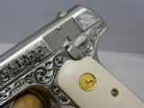 Colt 1903,32auto,Master engraved,refinished nickel,made 1928,faux ivory grips,hammerless,1 of a kind work of art ! awesome !! - 6 of 15