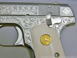 Colt 1903,32auto,Master engraved,refinished nickel,made 1928,faux ivory grips,hammerless,1 of a kind work of art ! awesome !! - 14 of 15