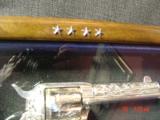 Colt SAA replica from Uberti & America remembers,General Patton Tribute 45Colt,pure silver plated,factory engrave,stand up pres case,faux ivory, - 5 of 15