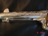 Colt SAA replica from Uberti & America remembers,General Patton Tribute 45Colt,pure silver plated,factory engrave,stand up pres case,faux ivory, - 8 of 15