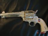Colt SAA replica from Uberti & America remembers,General Patton Tribute 45Colt,pure silver plated,factory engrave,stand up pres case,faux ivory, - 2 of 15