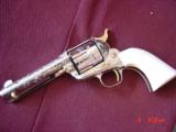 Colt SAA 2nd Gen.,45LC,fully engraved by Brian Mears,refinished nickel & 24K gold accents,real Ivory grips,4 3/4