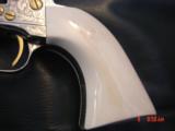 Colt SAA 2nd Gen.,45LC,fully engraved by Brian Mears,refinished nickel & 24K gold accents,real Ivory grips,4 3/4