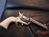 Colt SAA 2nd Gen.,45LC,fully engraved by Brian Mears,refinished nickel & 24K gold accents,real Ivory grips,4 3/4