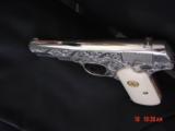 Colt 1903 hammerless,32 cal,master engraved by S.Leis,refinished nickel,1915,bonded ivory grips,awesome showpiece !! - 12 of 15