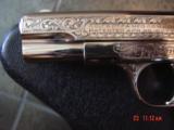 Colt 1908,380 hammerless,master engraved & refinished nickel by S.Leis,made 1929,faux ivory grips,certificate,awesome 1 of a kind !! - 9 of 15