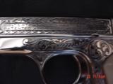 Colt 1908,380 hammerless,master engraved & refinished nickel by S.Leis,made 1929,faux ivory grips,certificate,awesome 1 of a kind !! - 14 of 15