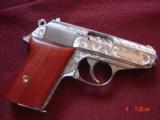 Walther/Interarms PPK 380,fully engraved & polished by Flannery Engraving,custom Rosewood grips,2 mags,box & manual-1 of a kind showpiece-awesome !! - 11 of 15