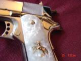 Colt Government 38 Super,fully refinished nickel with 24K gold accents,done May 2016,Pearlite grips,2 mags,1 is gold,unfired in case with manual, - 5 of 15
