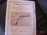 Colt Government 38 Super,master engraved by S.Leis,refinished nickel with 24K gold accents,Pearlite grips,2 grips,1 is gold plated,in case,awesome !! - 11 of 15