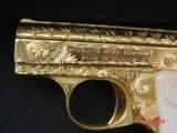 Browning Baby 25 auto,fully engraved & 24K Gold plated by Flannery,made 1967,awesome tiny work of art !! - 4 of 15