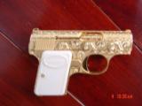 Browning Baby 25 auto,fully engraved & 24K Gold plated by Flannery,made 1967,awesome tiny work of art !! - 12 of 15