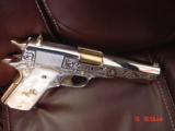 Colt Government 1911,series 80,Master Engraved & refinished in nickel & 24k gold,2 mags,never fired,awesome showpiece !! - 12 of 15