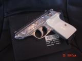 Walther PPK 380,fully Flannery Engraved & polished,faux ivory grips,Walther pouch,box,& manual,1970&s,awesome work of art !! - 11 of 15