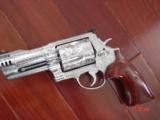 Smith & Wesson 500,4" fully engraved & polished by Flannery Engraving,Rosewood grips,awesome work of art Hand Cannon !! - 2 of 15
