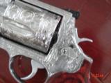Smith & Wesson 500,4" fully engraved & polished by Flannery Engraving,Rosewood grips,awesome work of art Hand Cannon !! - 7 of 15