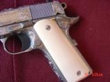 Colt Commander 45,4 1/4",fully polished & engraved by Flannery Engraving,faux ivory grips & originals,unfired in case & manual,awesome masterpiec - 6 of 15