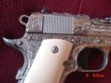 Colt Commander 45,4 1/4",fully polished & engraved by Flannery Engraving,faux ivory grips & originals,unfired in case & manual,awesome masterpiec - 2 of 15