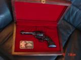 Colt John Wayne The Duke 22LR,New Frontier,Sterling silver inlays,& sterling plate in fitted wood case,1986,unfired,& as new,case hardened frame-aweso - 1 of 15