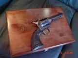 Colt John Wayne The Duke 22LR,New Frontier,Sterling silver inlays,& sterling plate in fitted wood case,1986,unfired,& as new,case hardened frame-aweso - 15 of 15