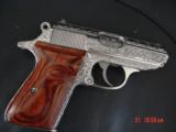 Walther PPK/S 380,fully polished & engraved by Flannery Engraving,Rosewood grips,2 mags,box & manual,awesome work of art !! - 4 of 15