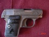 Colt 1908,25auto,Vest Pocket, rerfinished in French Gray,& master engraved by Augie LoPrinzi,made 1914,awesom 1 of a kind work of art - 15 of 15