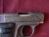 Colt 1908,25auto,Vest Pocket, rerfinished in French Gray,& master engraved by Augie LoPrinzi,made 1914,awesom 1 of a kind work of art - 3 of 15