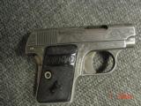 Colt 1908,25auto,Vest Pocket, rerfinished in French Gray,& master engraved by Augie LoPrinzi,made 1914,awesom 1 of a kind work of art - 13 of 15