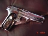 Colt 1903 hammerless,32 caliber,fully refinished in bright mirror nickel,real Ox Horn grips,made in 1920,grip safety,awesome showpiece-nicer in person - 15 of 15
