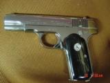 Colt 1903 hammerless,32 caliber,fully refinished in bright mirror nickel,real Ox Horn grips,made in 1920,grip safety,awesome showpiece-nicer in person - 10 of 15