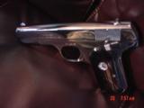 Colt 1903 hammerless,32 caliber,fully refinished in bright mirror nickel,real Ox Horn grips,made in 1920,grip safety,awesome showpiece-nicer in person - 13 of 15