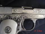 Colt 1903,32 caliber made in 1914 ! master engraved by S.Leis & refinished in bright nickel,bonded ivory grips,certificate,awesome showpiece !! - 4 of 15