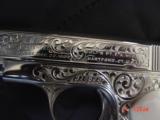 Colt 1903,32 caliber made in 1914 ! master engraved by S.Leis & refinished in bright nickel,bonded ivory grips,certificate,awesome showpiece !! - 8 of 15