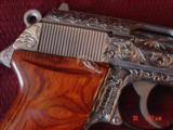 Walther PPK/S-Interarms 380 auto,fully hand engraved & polished by Flannery Engraving,Rosewood grips,certificate,2 mags,box,& papers-awesome !!! - 5 of 15