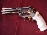Colt Diamondback 38 special,4",fully refinished in bright mirror nickel,with 24k gold accents & custom bonded ivory grips-made 1978,awesome showp - 14 of 15