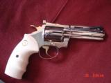 Colt Diamondback 38 special,4",fully refinished in bright mirror nickel,with 24k gold accents & custom bonded ivory grips-made 1978,awesome showp - 2 of 15