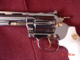 Colt Diamondback 38 special,4",fully refinished in bright mirror nickel,with 24k gold accents & custom bonded ivory grips-made 1978,awesome showp - 3 of 15