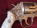 Smith & Wesson 10-6 38SPL 4" fully refinished in bright nickel & engraved by Flannery Engraving,Pearlite grips,1 of a kind work of art & certific - 6 of 15