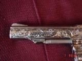 Smith & Wesson 10-6 38SPL 4" fully refinished in bright nickel & engraved by Flannery Engraving,Pearlite grips,1 of a kind work of art & certific - 4 of 15