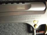 Magnum Research Desert Eagle 50AE,rare 25th Anniversary #8 of 250,titanium silver/gold accents,unfired in original case,& wood pres case. awesome !! - 13 of 15