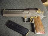 Magnum Research Desert Eagle 50AE,rare 25th Anniversary #8 of 250,titanium silver/gold accents,unfired in original case,& wood pres case. awesome !! - 11 of 15