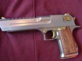 Magnum Research Desert Eagle 50AE,rare 25th Anniversary #8 of 250,titanium silver/gold accents,unfired in original case,& wood pres case. awesome !! - 7 of 15