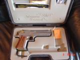 Magnum Research Desert Eagle 50AE,rare 25th Anniversary #8 of 250,titanium silver/gold accents,unfired in original case,& wood pres case. awesome !! - 8 of 15