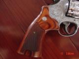Smith & Wesson 629-6 5" 44 mag Fully engraved by Flannery & polished,Rosewood grips,certificate,awesome showpiece !! - 2 of 15