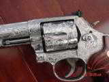Smith & Wesson 686-6,4",357,fully deep hand engraved & polished by Flannery engraving,Rosewood grips,etc.a true masterpiece-1 of a kind !! - 3 of 15