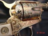 Colt SAA Sheriff 3"barrel,44 cal,3rd Gen,24K gold plated,cattlebrand engraved by Flannery Engraving,1980,a 1 of a kind masterpiece-awesome !! - 6 of 15
