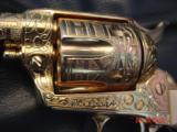 Colt SAA Sheriff 3"barrel,44 cal,3rd Gen,24K gold plated,cattlebrand engraved by Flannery Engraving,1980,a 1 of a kind masterpiece-awesome !! - 3 of 15