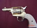Colt SAA Sheriff 3"barrel,44 cal,3rd Gen,24K gold plated,cattlebrand engraved by Flannery Engraving,1980,a 1 of a kind masterpiece-awesome !! - 12 of 15