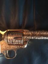 Colt SAA 2nd Gen,45LC,7 1/2",24K Gold plated,master engraved in Cattlebrands by Flannery engraving,real MOP grips,made in 1975, 1 of a kind showp - 6 of 15